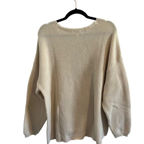 WE by living in Yellow Knit Ribbed V Neck Chunky Sweater 2X NWOT - Picture 5 of 9